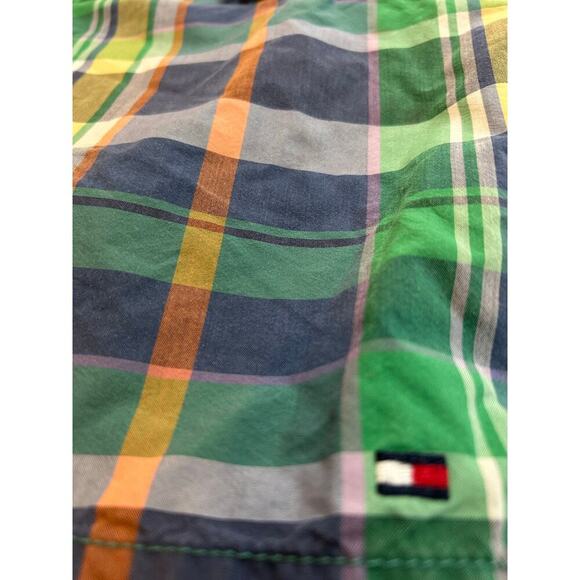 Tommy Hilfiger Swim Shorts Green Blue Plaid - Men's Large - Picture 2 of 5
